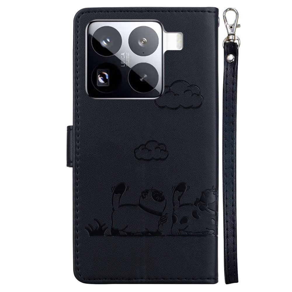 For Xiaomi 15 Pro Case RFID Blocking Kitten Pattern TPU+PU Leather Phone Cover