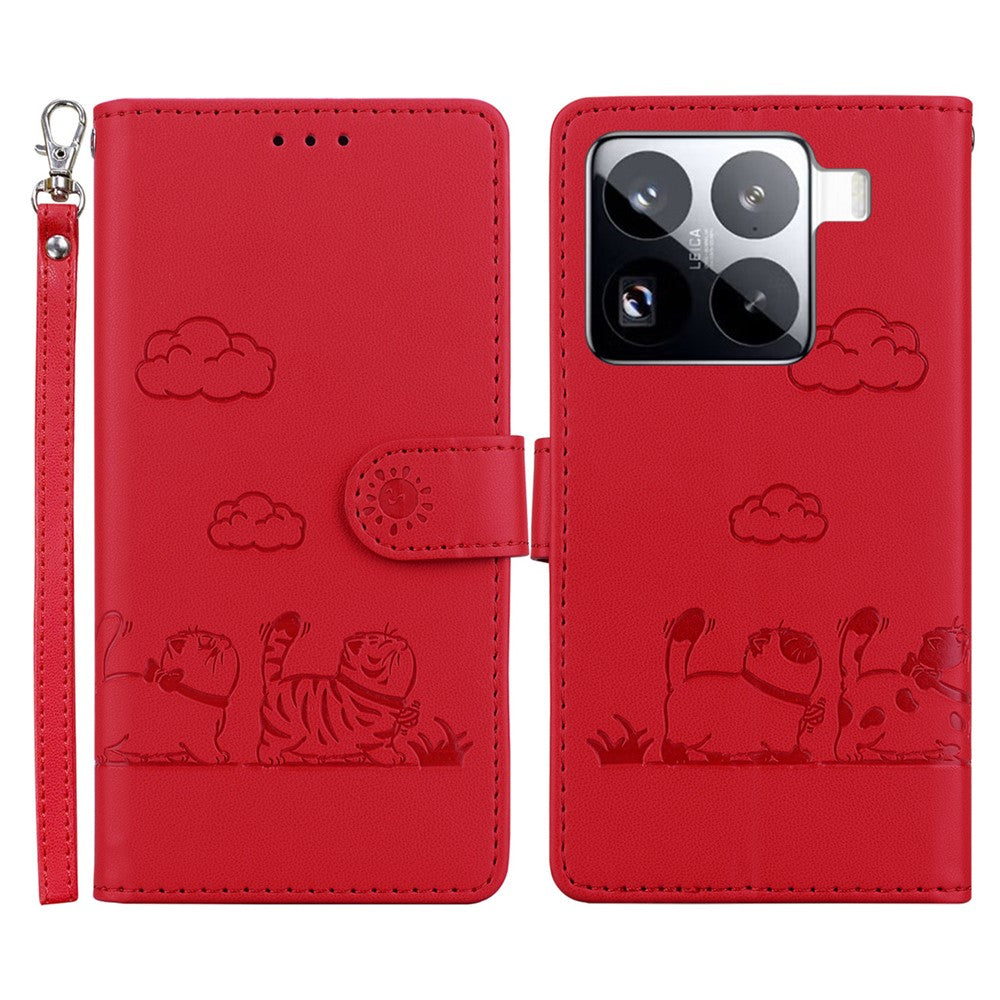 For Xiaomi 15 Pro Case RFID Blocking Kitten Pattern TPU+PU Leather Phone Cover