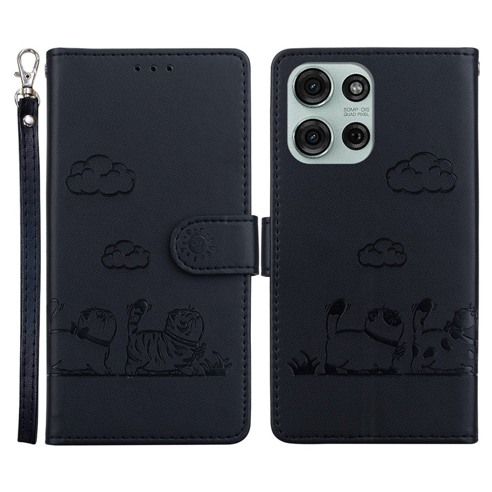 Til Motorola Moto G75 5G Cover RFID Blokerende Killingemønster TPU+PU Læder Telefoncover
