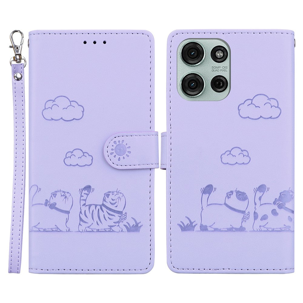Til Motorola Moto G75 5G Cover RFID Blokerende Killingemønster TPU+PU Læder Telefoncover