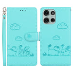 Til Motorola Moto G75 5G Cover RFID Blokerende Killingemønster TPU+PU Læder Telefoncover