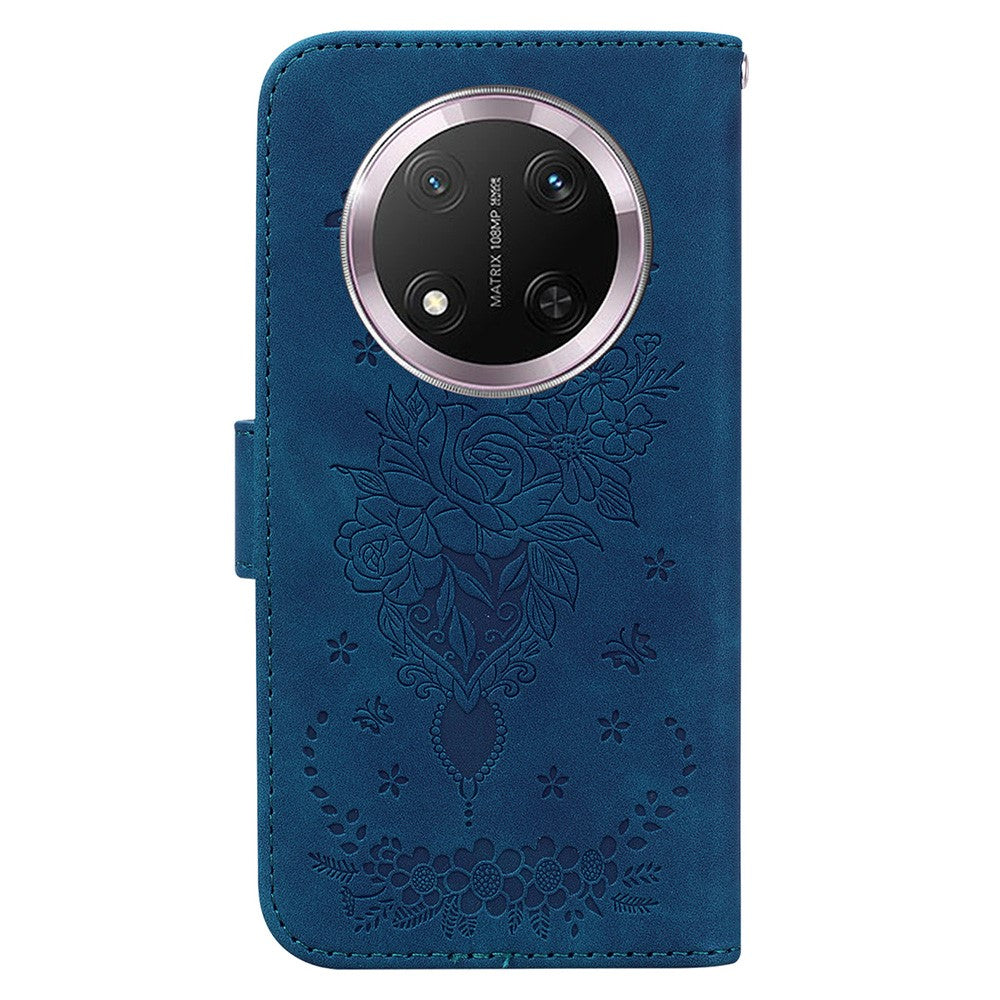 For Honor Magic7 Lite 5G / X9c 5G / X60 Pro 5G Case PU Leather Wallet Phone Cover Butterfly Flower Imprint