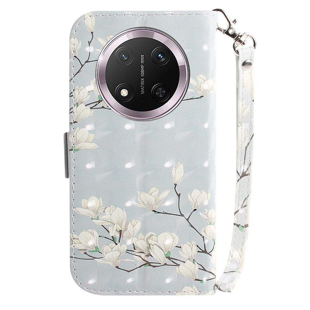 For Honor Magic7 Lite 5G / X9c 5G / X60 Pro 5G Case Pattern Printing Leather Wallet Phone Cover with Wrist Strap
