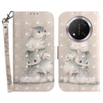 For Honor Magic7 Lite 5G / X9c 5G / X60 Pro 5G Case Pattern Printing Leather Wallet Phone Cover with Wrist Strap