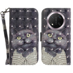 For Honor Magic7 Lite 5G / X9c 5G / X60 Pro 5G Case Pattern Printing Leather Wallet Phone Cover with Wrist Strap