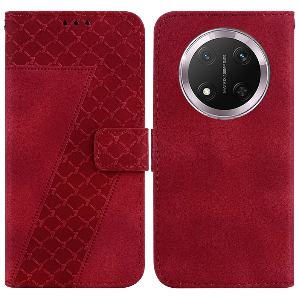 For Honor Magic7 Lite 5G / X9c 5G / X60 Pro 5G Stand Case 7-Shaped Pattern Imprint Leather Phone Cover