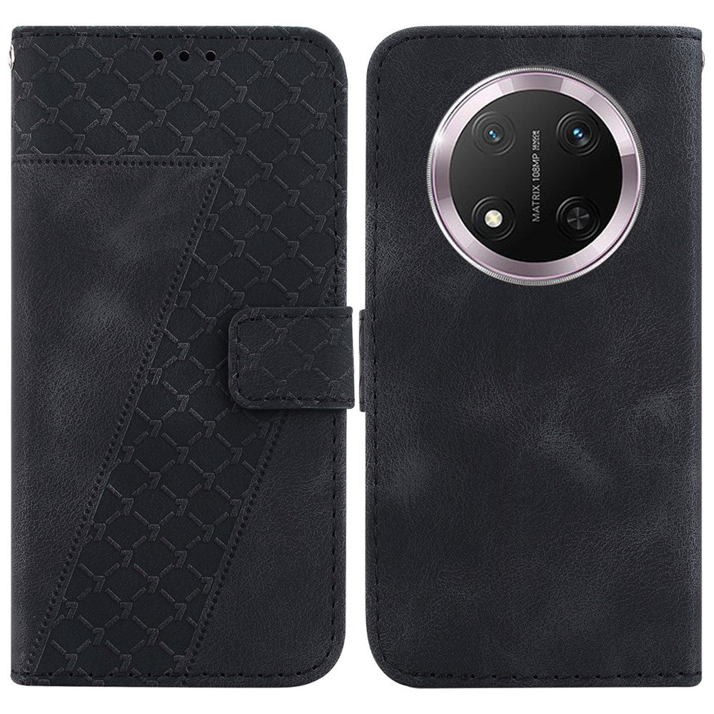 For Honor Magic7 Lite 5G / X9c 5G / X60 Pro 5G Stand Case 7-Shaped Pattern Imprint Leather Phone Cover