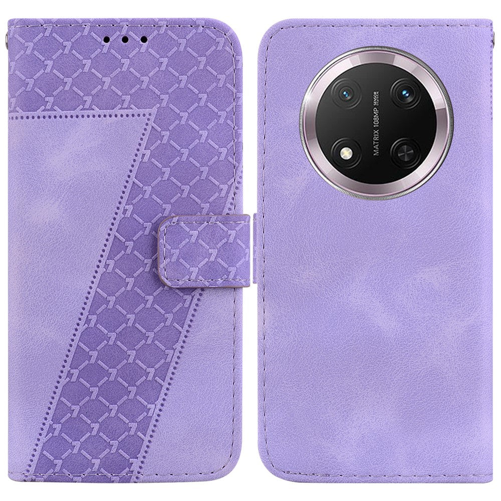 For Honor Magic7 Lite 5G / X9c 5G / X60 Pro 5G Stand Case 7-Shaped Pattern Imprint Leather Phone Cover