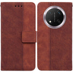 For Honor Magic7 Lite 5G / X9c 5G / X60 Pro 5G Case Geometry Pattern Leather Wallet Phone Cover with Wrist Strap