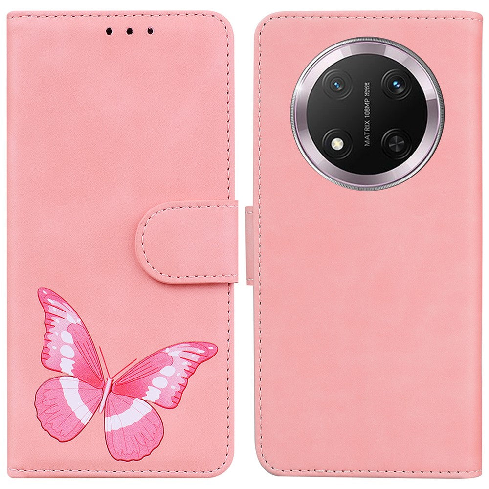 For Honor Magic7 Lite 5G / X9c 5G / X60 Pro 5G Stand Case PU Leather Phone Cover Butterfly Printed