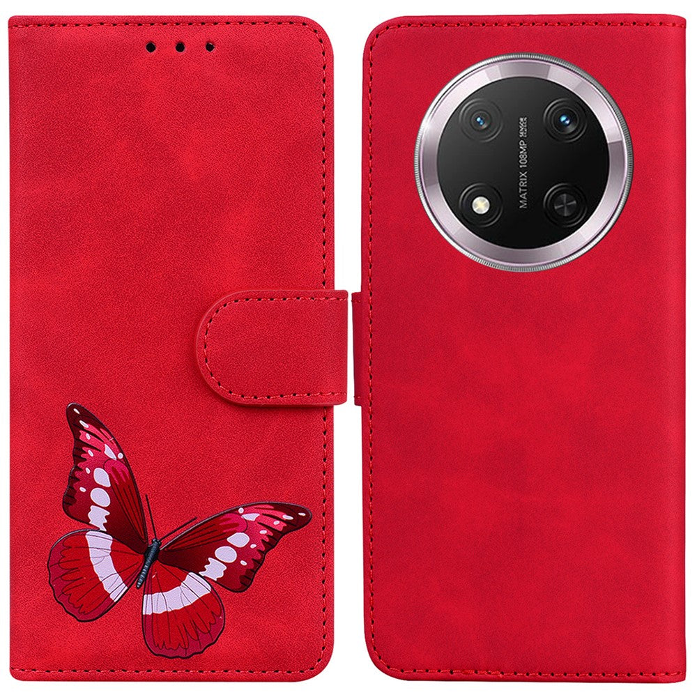 For Honor Magic7 Lite 5G / X9c 5G / X60 Pro 5G Stand Case PU Leather Phone Cover Butterfly Printed