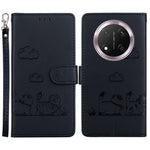 For Honor Magic7 Lite 5G / X9c 5G / X60 Pro 5G Case RFID Blocking Kitten Pattern TPU+PU Leather Phone Cover