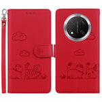 For Honor Magic7 Lite 5G / X9c 5G / X60 Pro 5G Case RFID Blocking Kitten Pattern TPU+PU Leather Phone Cover