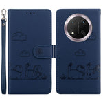 For Honor Magic7 Lite 5G / X9c 5G / X60 Pro 5G Case RFID Blocking Kitten Pattern TPU+PU Leather Phone Cover