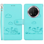 For Honor Magic7 Lite 5G / X9c 5G / X60 Pro 5G Case RFID Blocking Kitten Pattern TPU+PU Leather Phone Cover
