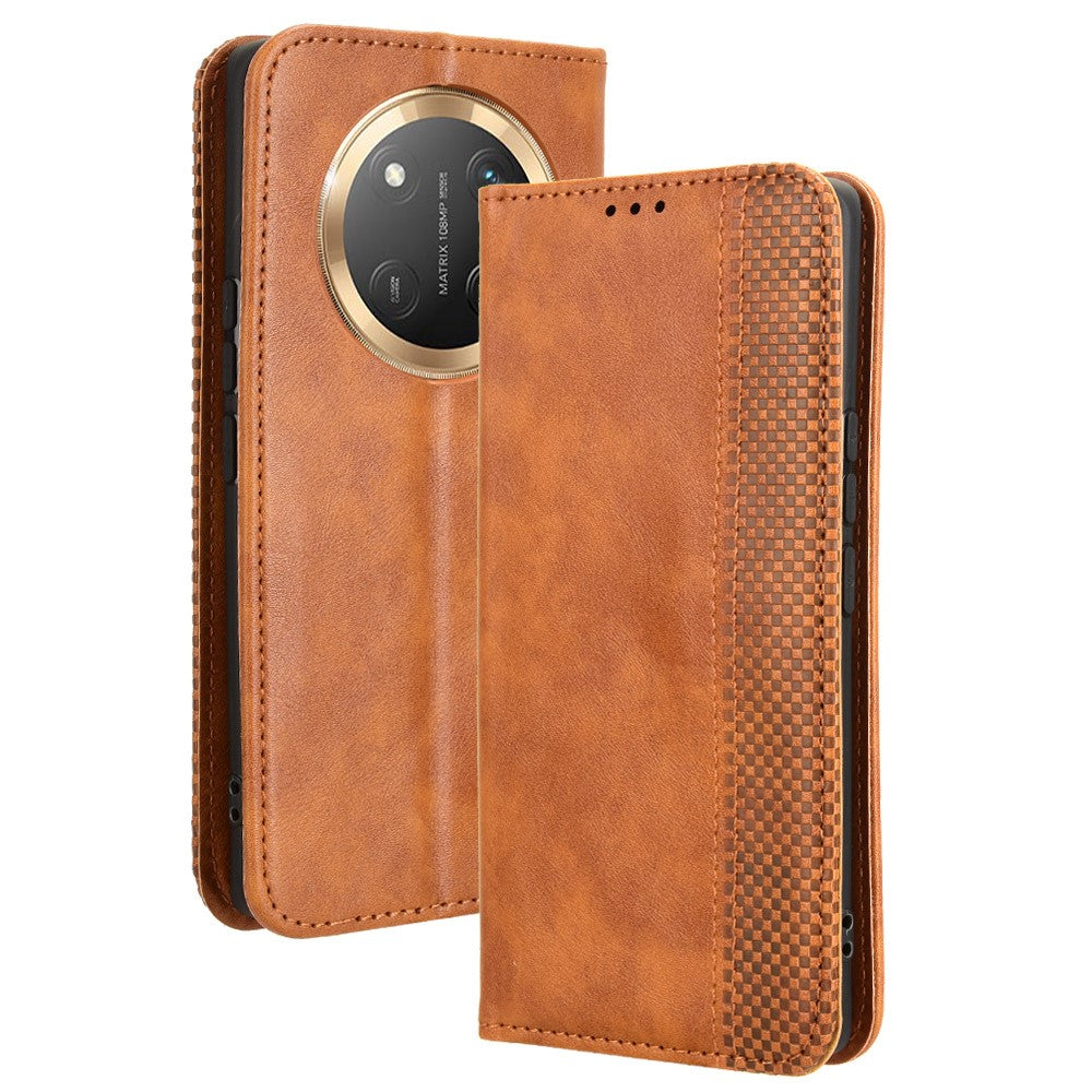Leather Case for Honor X9c 5G / Magic7 Lite 5G / X60 Pro 5G Wallet Stand Retro Texture Phone Cover