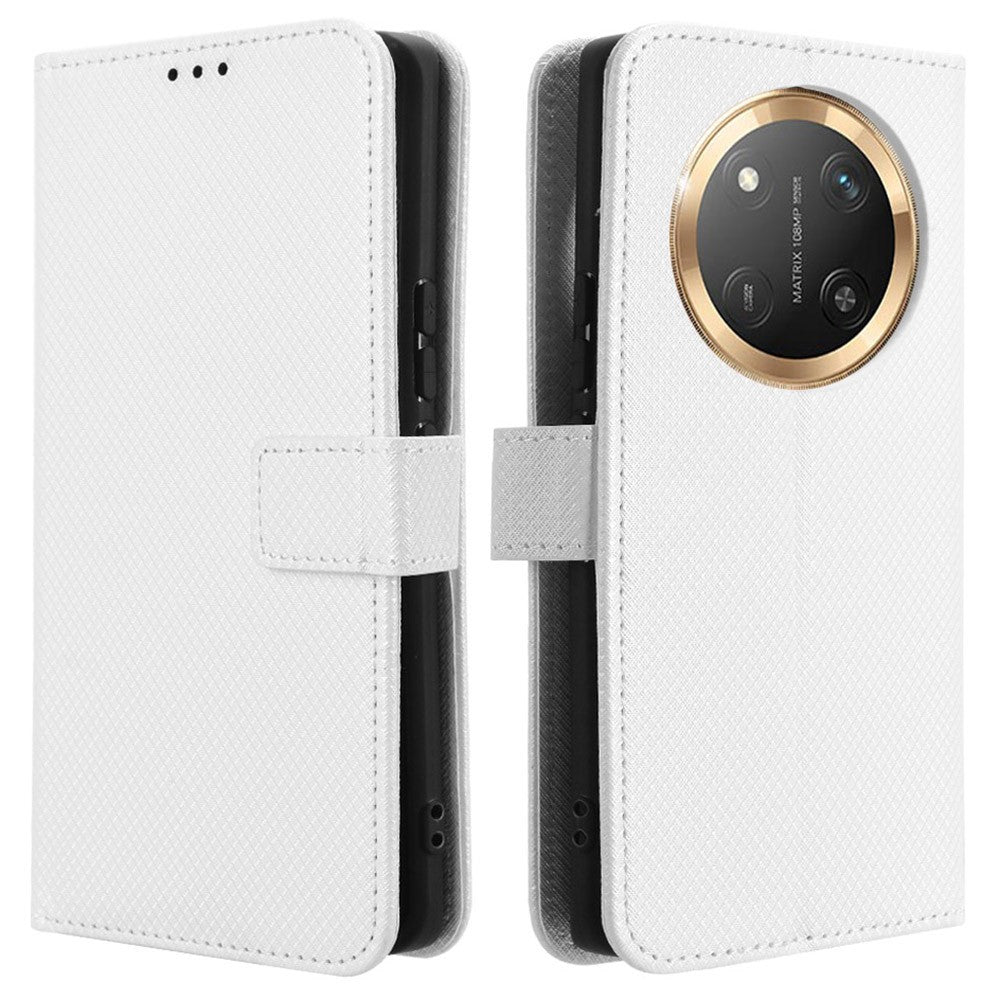 Wallet Phone Case for Honor Magic7 Lite 5G / X9c 5G / X60 Pro 5G PU Leather Diamond Texture Cover