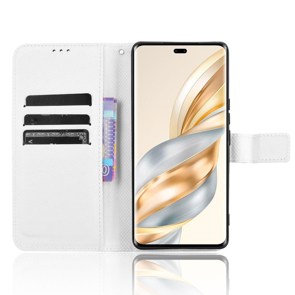 Wallet Phone Case for Honor Magic7 Lite 5G / X9c 5G / X60 Pro 5G PU Leather Diamond Texture Cover