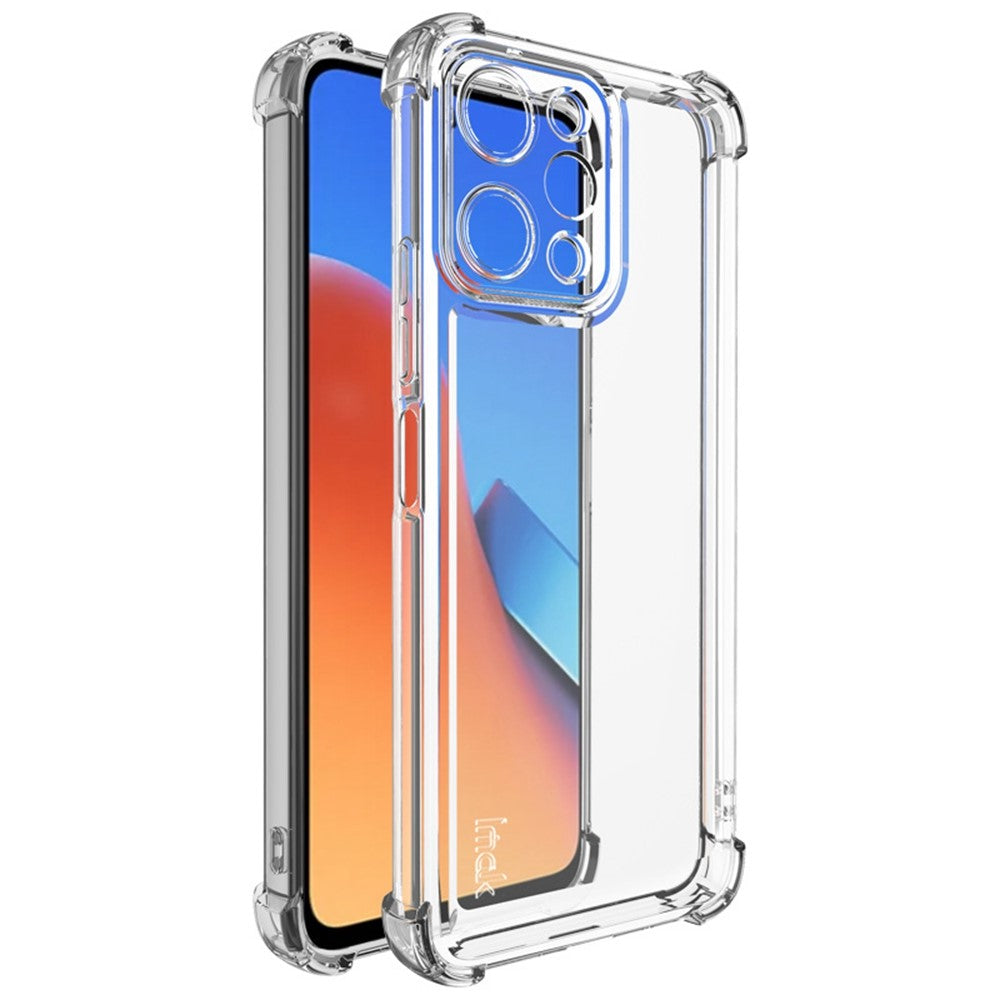 IMAK UX-4 Series For Xiaomi Redmi 12 4G Case Straight Frame Four Corner Shockproof Clear TPU Cover