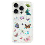 For iPhone 14 Pro Max Case Anti Drop TPU Phone Back Cover Epoxy Glitter Butterfly