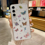 For Samsung Galaxy A35 5G Case Anti Drop TPU Phone Back Cover Epoxy Glitter Butterfly