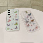 For Samsung Galaxy A35 5G Case Anti Drop TPU Phone Back Cover Epoxy Glitter Butterfly