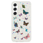 Til Samsung Galaxy A16 5G / A16 4G Cover Anti Drop TPU Telefon Bagside Epoxy Glitter Sommerfugl