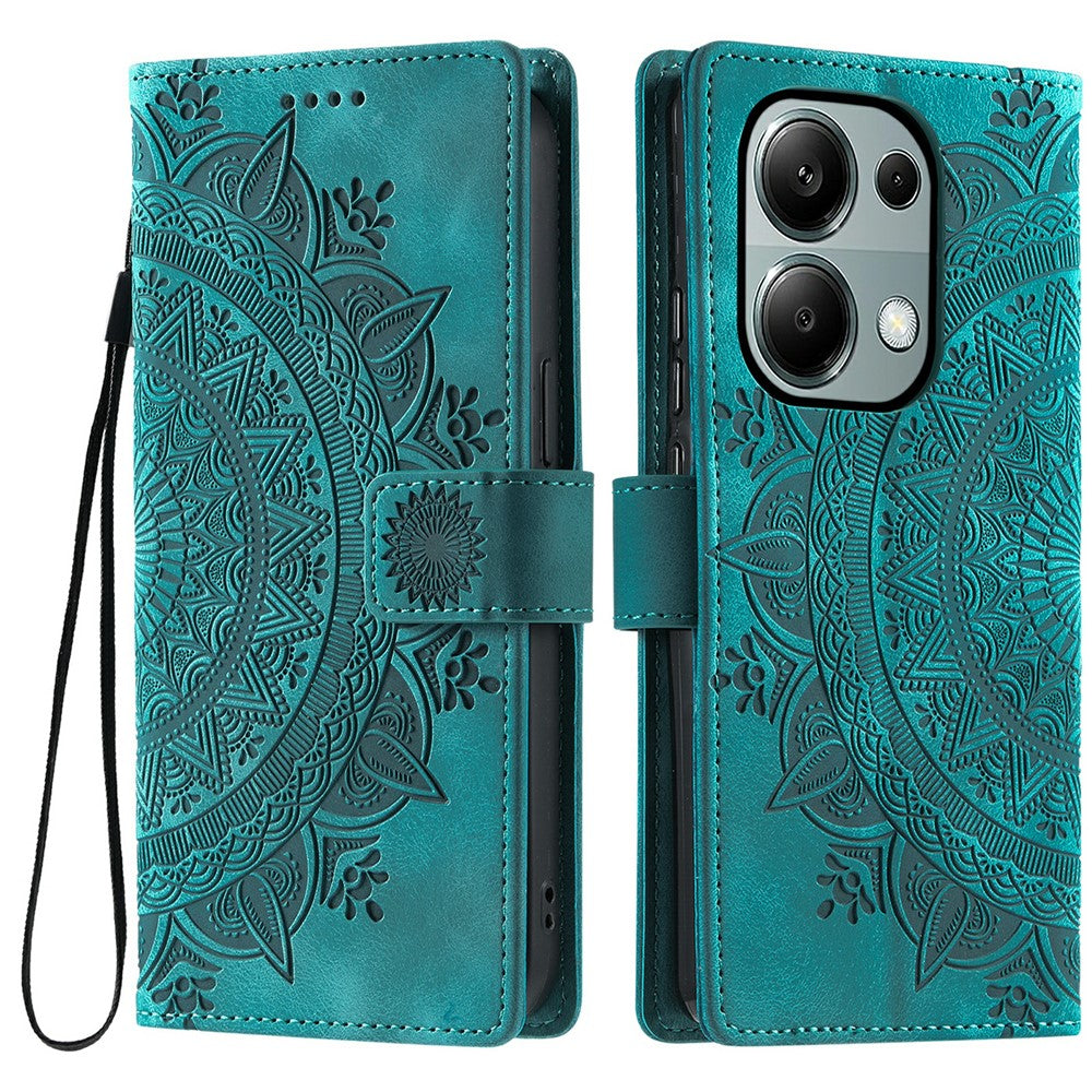 Style 018 For Xiaomi Redmi Note 13 Pro 4G Case Imprinted Totem Skin Feel Wallet Leather Phone Cover