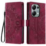 Style 018 For Xiaomi Redmi Note 13 Pro 4G Case Imprinted Totem Skin Feel Wallet Leather Phone Cover