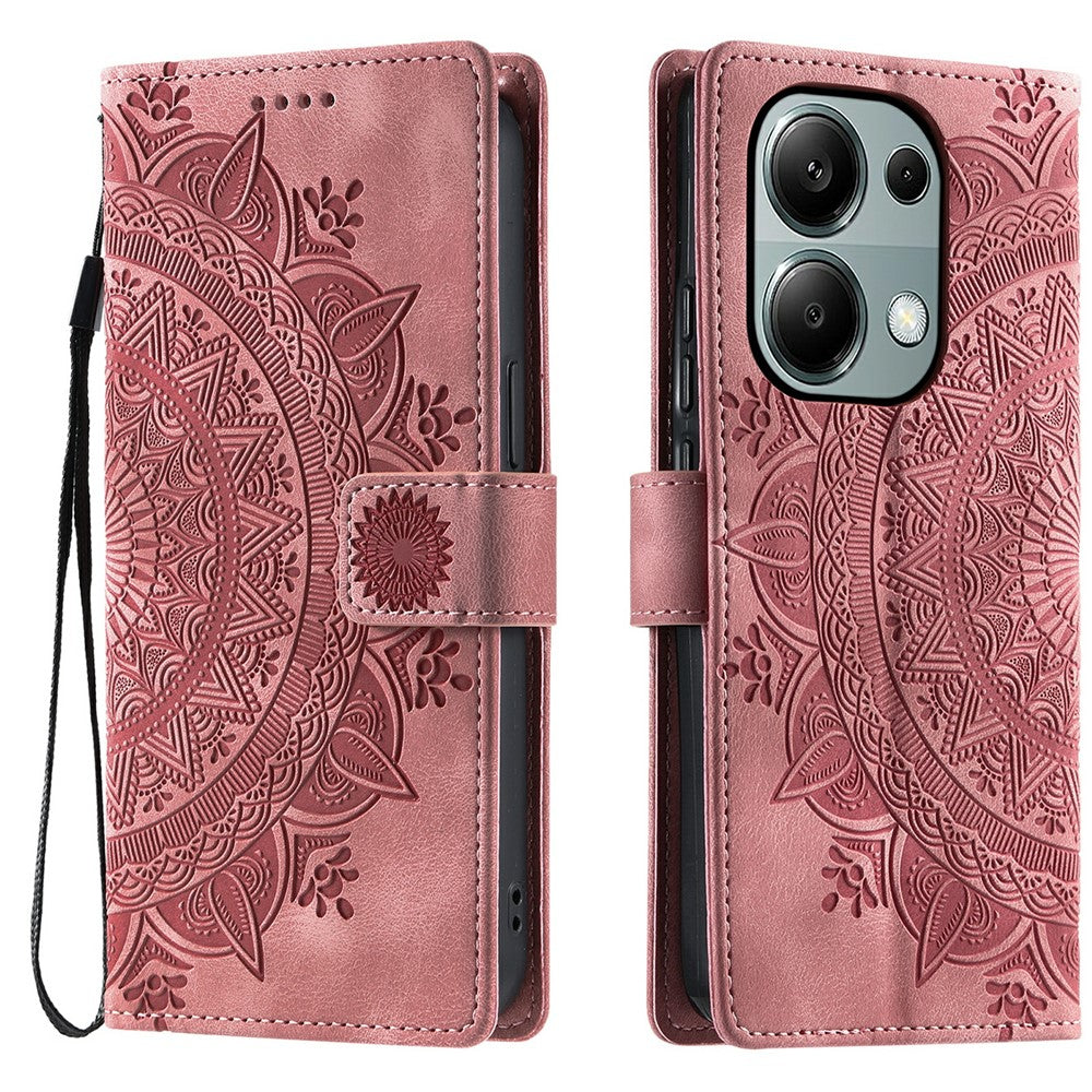 Style 018 For Xiaomi Redmi Note 13 Pro 4G Case Imprinted Totem Skin Feel Wallet Leather Phone Cover