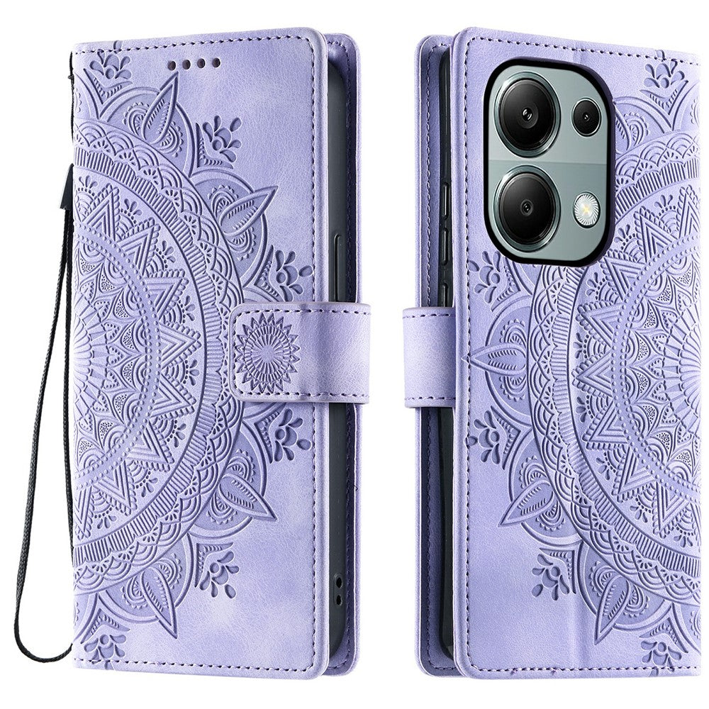 Style 018 For Xiaomi Redmi Note 13 Pro 4G Case Imprinted Totem Skin Feel Wallet Leather Phone Cover
