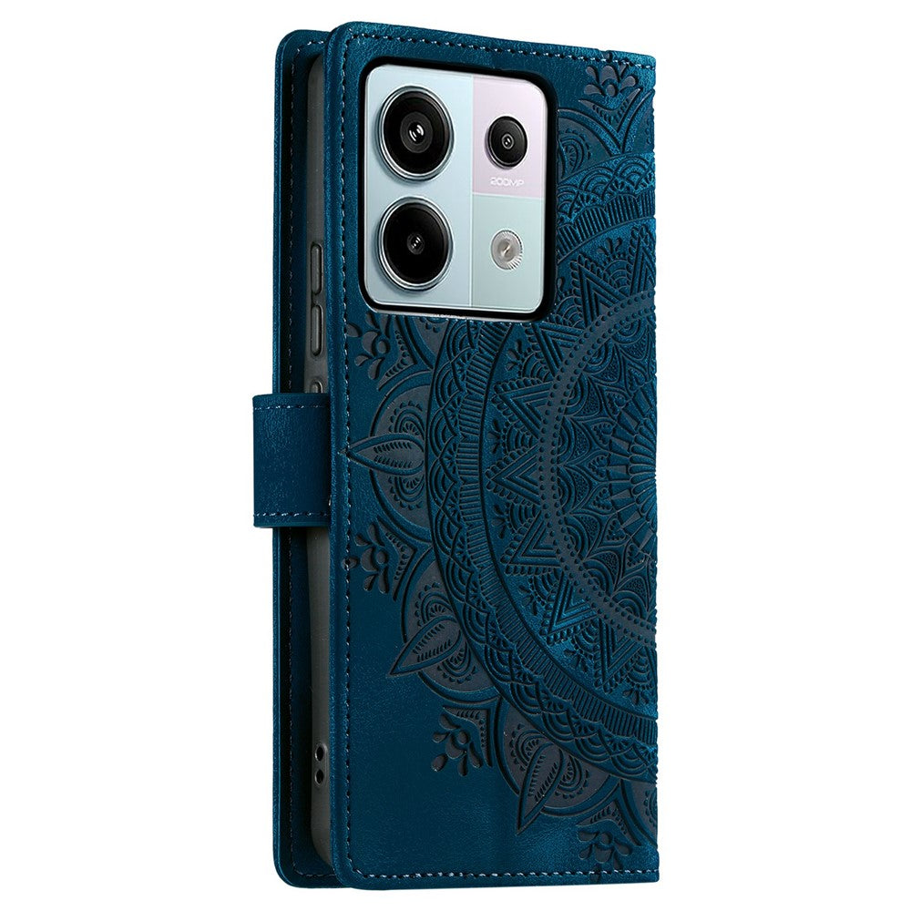 Style 018 For Xiaomi Redmi Note 13 Pro 5G Case Imprinted Totem Skin Feel Wallet Leather Phone Cover