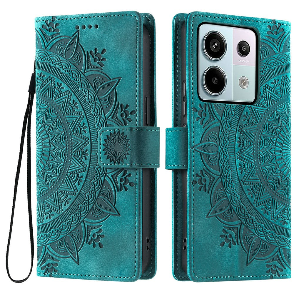 Style 018 For Xiaomi Redmi Note 13 Pro 5G Case Imprinted Totem Skin Feel Wallet Leather Phone Cover