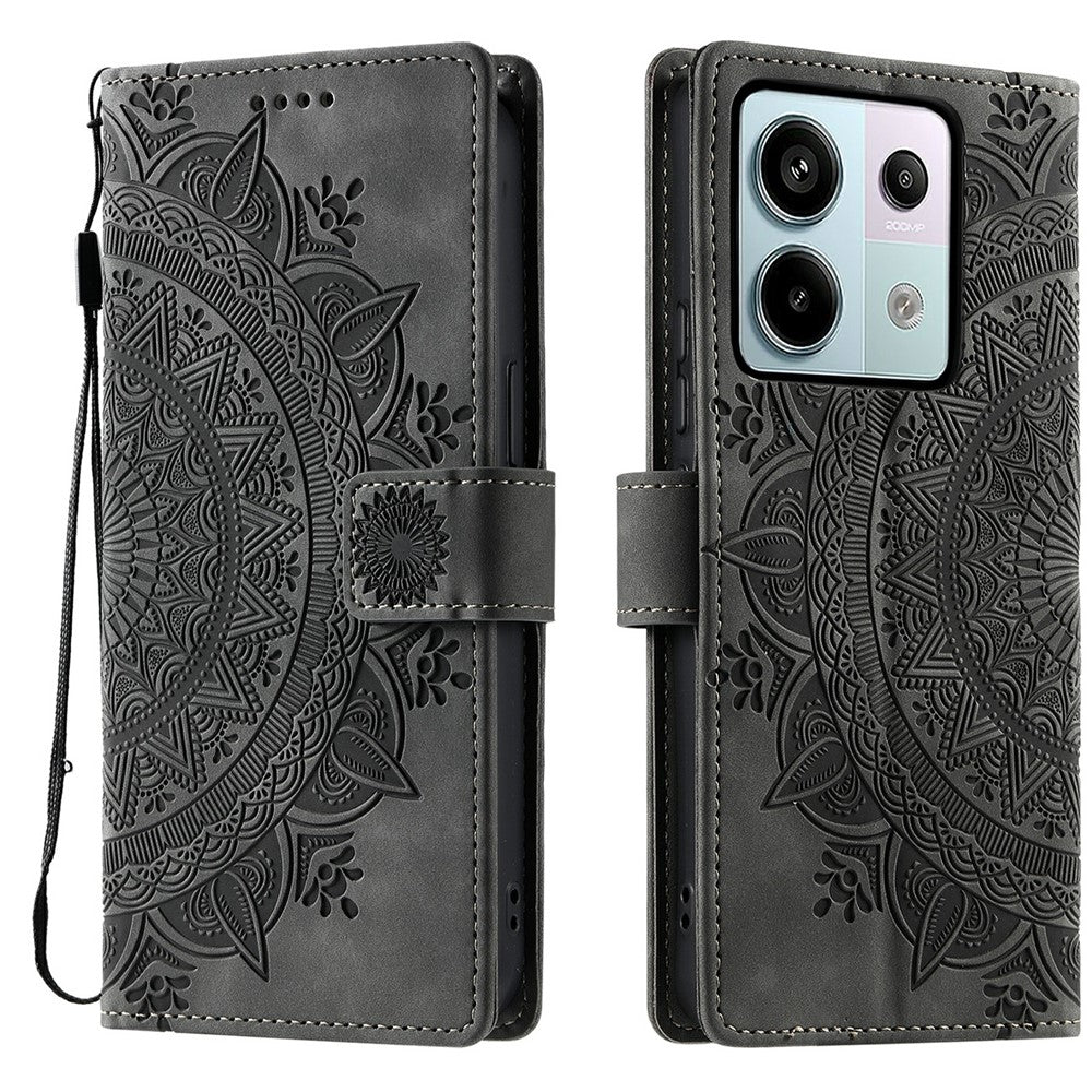 Style 018 For Xiaomi Redmi Note 13 Pro 5G Case Imprinted Totem Skin Feel Wallet Leather Phone Cover