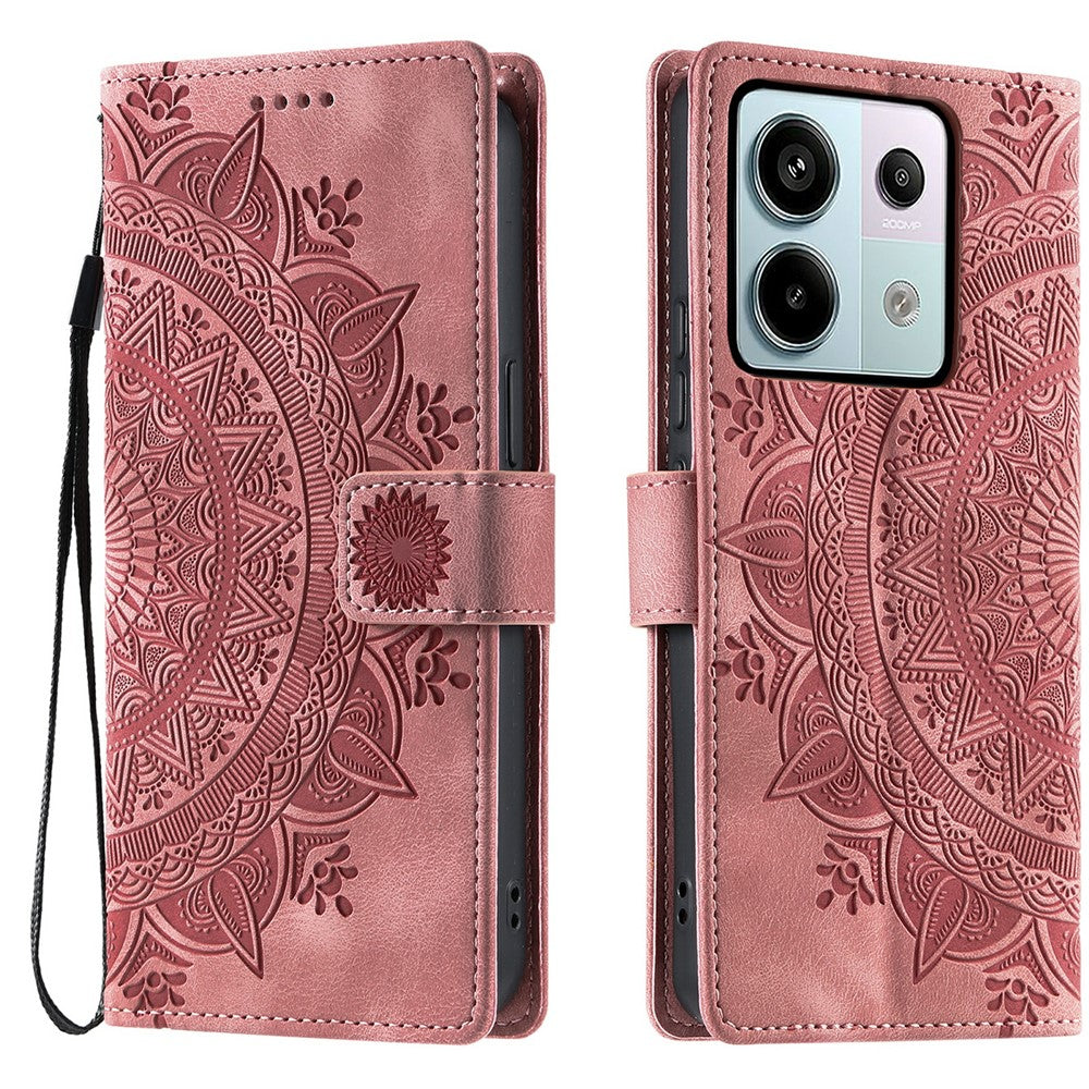 Style 018 For Xiaomi Redmi Note 13 Pro 5G Case Imprinted Totem Skin Feel Wallet Leather Phone Cover