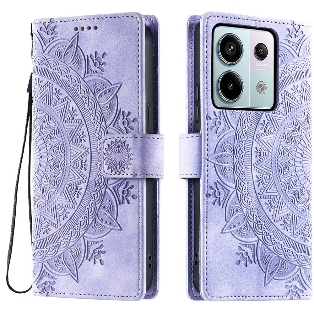 Style 018 For Xiaomi Redmi Note 13 Pro 5G Case Imprinted Totem Skin Feel Wallet Leather Phone Cover