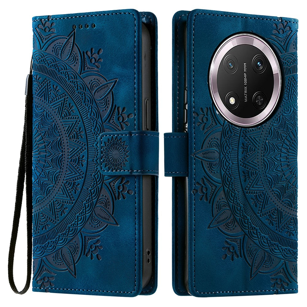 Style 018 For Honor Magic7 Lite 5G / X9c 5G / X60 Pro 5G Case Imprinted Totem Skin Feel Wallet Leather Phone Cover