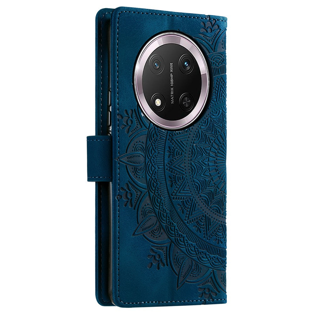 Style 018 For Honor Magic7 Lite 5G / X9c 5G / X60 Pro 5G Case Imprinted Totem Skin Feel Wallet Leather Phone Cover