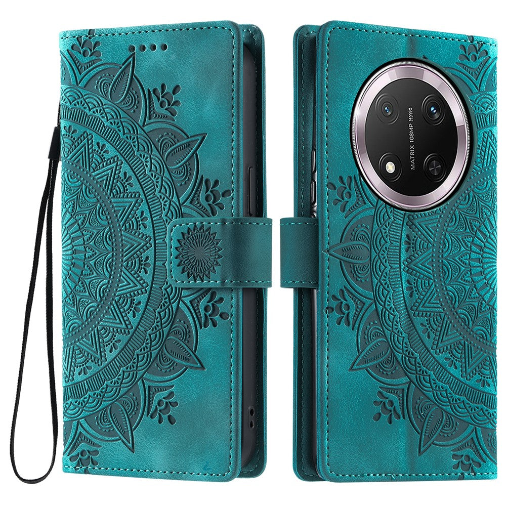 Style 018 For Honor Magic7 Lite 5G / X9c 5G / X60 Pro 5G Case Imprinted Totem Skin Feel Wallet Leather Phone Cover