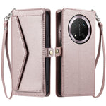 For Honor Magic7 Lite 5G / X9c 5G / X60 Pro 5G Leather Case Wallet Stand Phone Cover with Straps