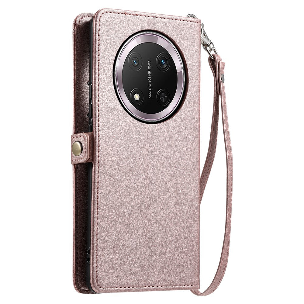 For Honor Magic7 Lite 5G / X9c 5G / X60 Pro 5G Leather Case Wallet Stand Phone Cover with Straps