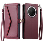 For Honor Magic7 Lite 5G / X9c 5G / X60 Pro 5G Leather Case Wallet Stand Phone Cover with Straps