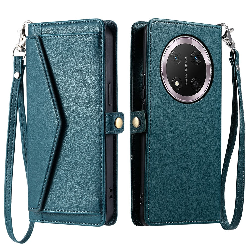 For Honor Magic7 Lite 5G / X9c 5G / X60 Pro 5G Leather Case Wallet Stand Phone Cover with Straps
