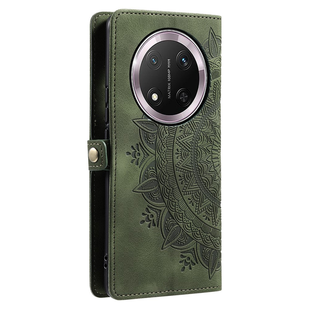 Style 016 For Honor Magic7 Lite 5G / X9c 5G / X60 Pro 5G Case Skin Feel Totem Imprinted Wallet Leather Phone Cover