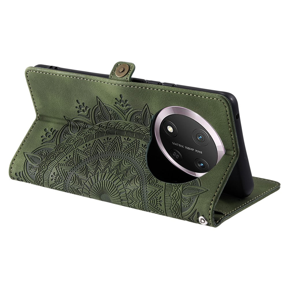 Style 016 For Honor Magic7 Lite 5G / X9c 5G / X60 Pro 5G Case Skin Feel Totem Imprinted Wallet Leather Phone Cover