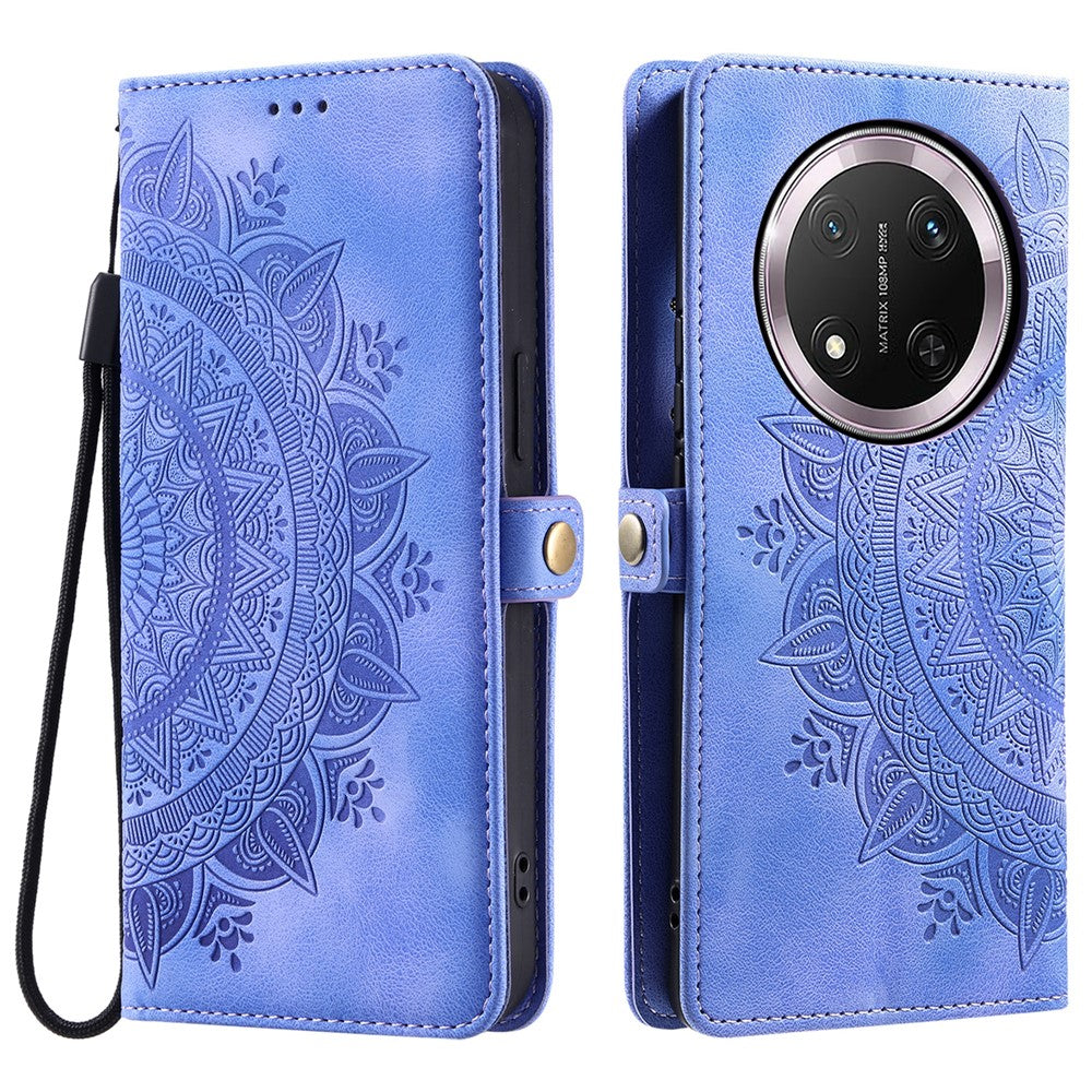 Style 016 For Honor Magic7 Lite 5G / X9c 5G / X60 Pro 5G Case Skin Feel Totem Imprinted Wallet Leather Phone Cover