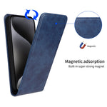 For Xiaomi Redmi Note 14 5G Case with Card Slot Magnetic Vertical Flip Leather Phone Cover