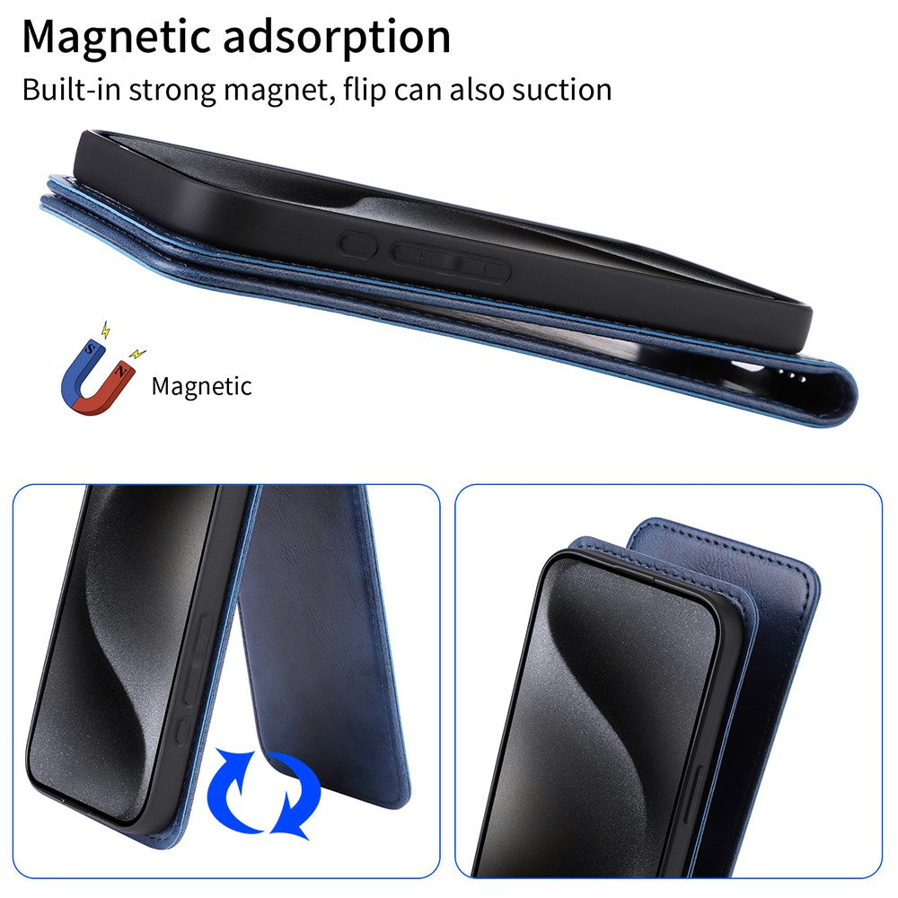 For Xiaomi Redmi Note 14 5G Case with Card Slot Magnetic Vertical Flip Leather Phone Cover
