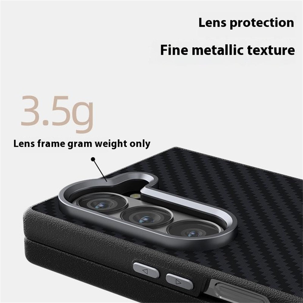 ABEEL For Samsung Galaxy Z Fold 5G Magnetic Case Carbon Fiber Texture Back Cover