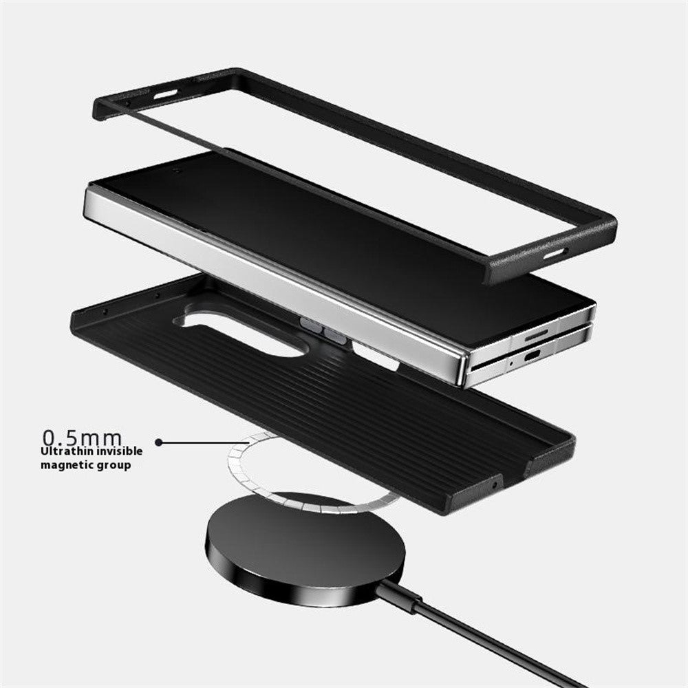 ABEEL For Samsung Galaxy Z Fold 5G Magnetic Case Carbon Fiber Texture Back Cover